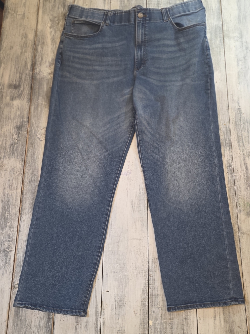 Lee Extreme Motion MVP Men's Faded Blue Relaxed Fit Straight Leg Jeans sz 44X32